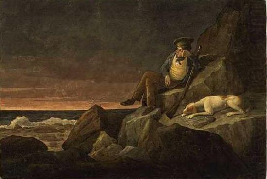 Augustus Earle Solitude, watching the horizon at sun set, in the hopes of seeing a vessel, Tristan de Acunha china oil painting image